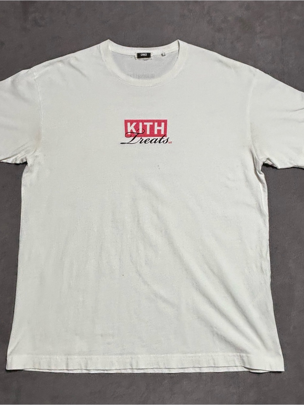 Kith Men’s White Short Sleeve Tee with Red Chest Logo